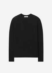 Long Sleeve Crew in Fine Cashmere - Black - CO Collections